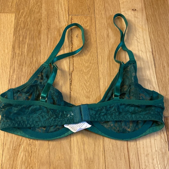NWOT Dark Green unlined Lace Bra - Picture 3 of 5